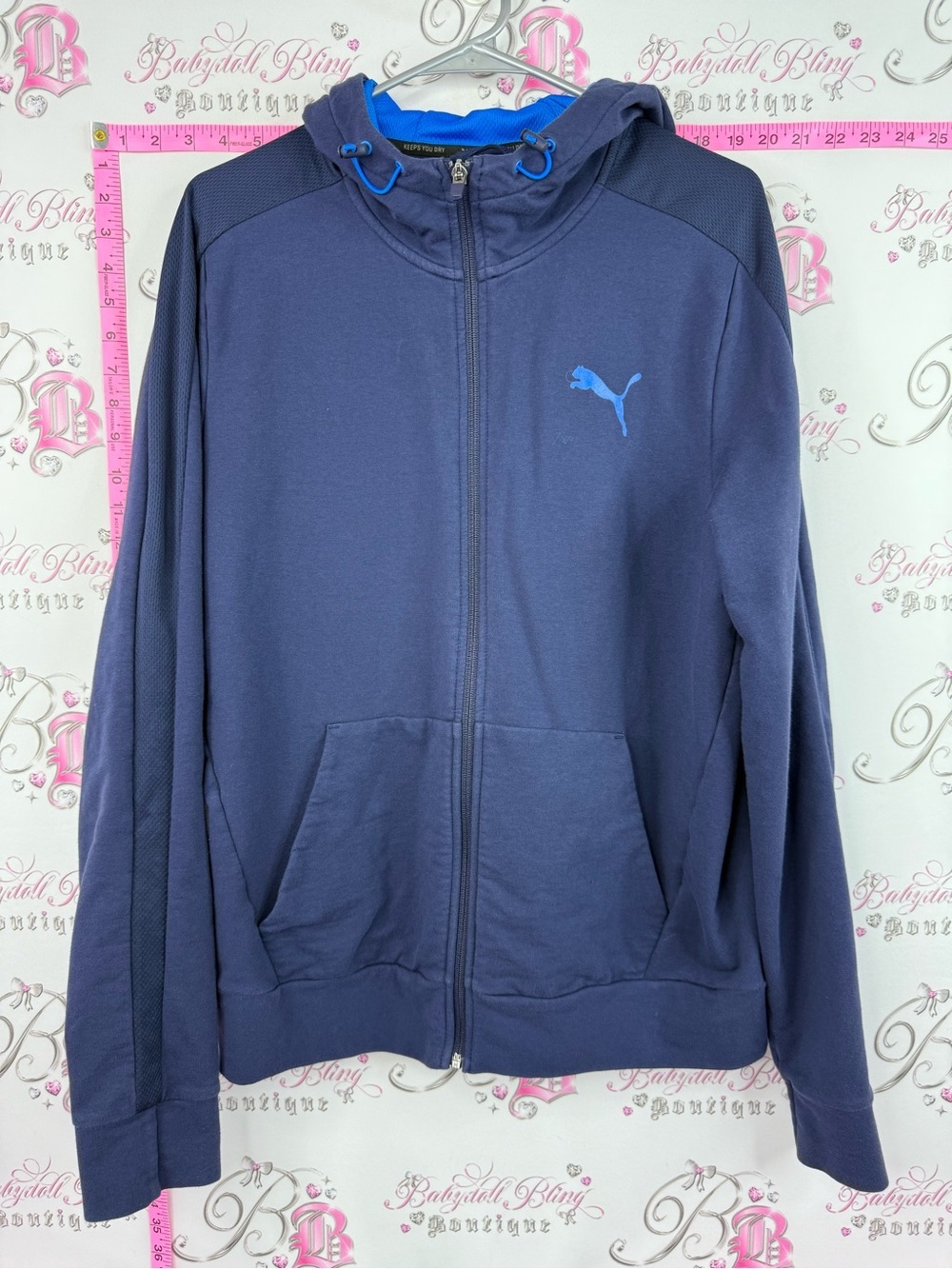 Puma sweater blue dual  Navy and Bright Blue Full-Zip Hoodie